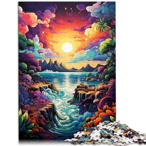 Puzzles, Geschenke, Spielzeug, Fantasie-Sonnenuntergang am Strand, Puzzles, 500-teiliges anspruchsvolles, unterhaltsames Spiel für die ganze Familie, 500 Teile (38 x 52 cm)