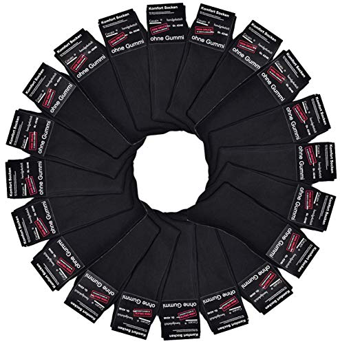 Cocain underwear 30 Paar Gr. 47/50 schwarze Herren Socken ohne Gummi, ohne nähte ohne gummibund socken ohne naht ohne elastic socken diabetiker schwarze socken