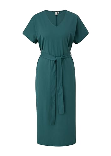 QS Damen 2143619 Kleid mit Bindegürtel, petrol 6737, XXL