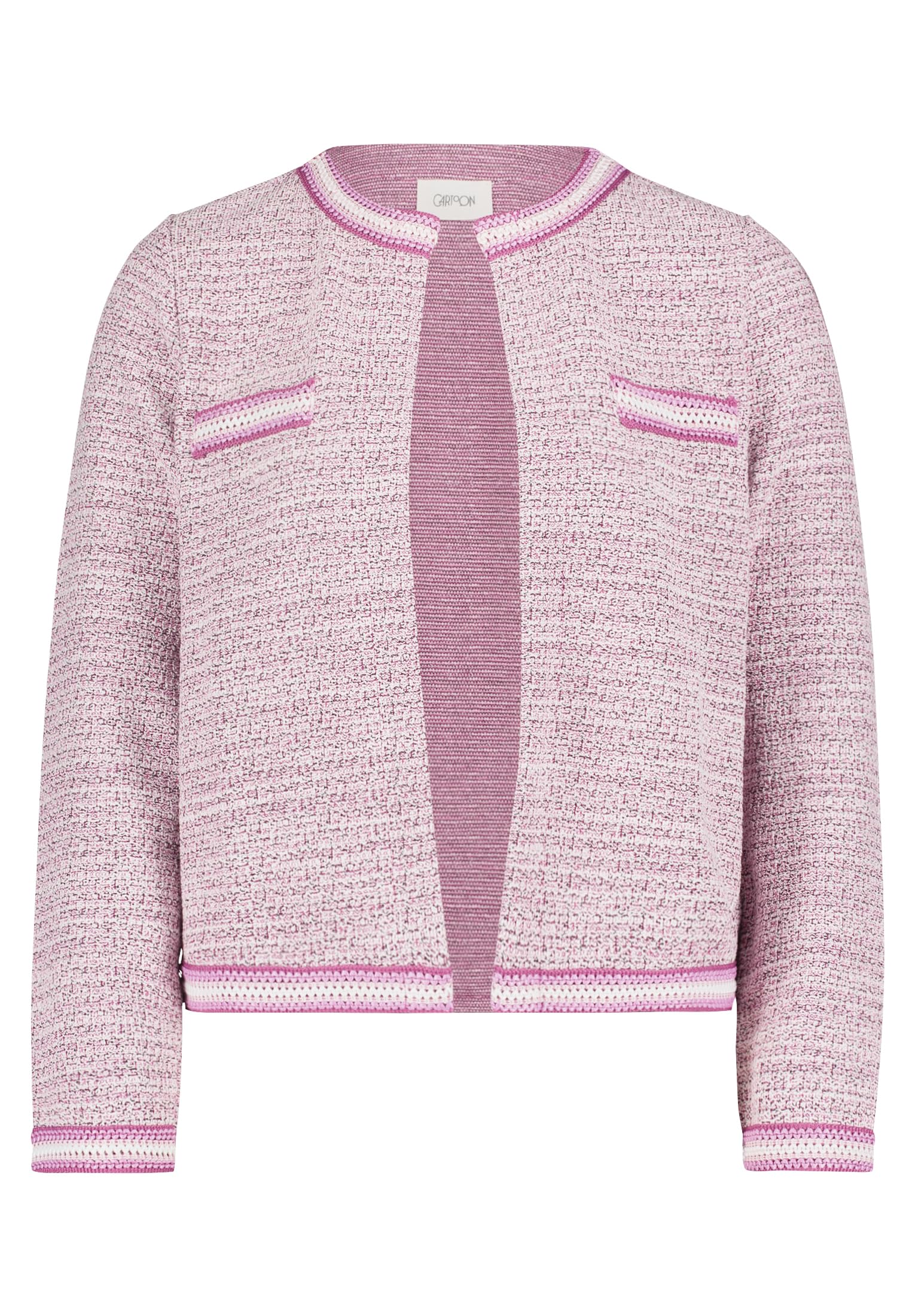 Cartoon Damen Casual-Jacke ohne Verschluss Pink Melange,44