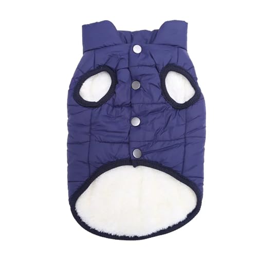 Hundeweste für Herbst und Winter, warm, Fleece, passend für kleine, mittelgroße und große Hunde, Chihuahua, Französische Bulldogge, Mops-Kleidung (Marineblau, XS)