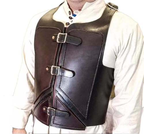 MDFCZXP Verstellbare mittelalterliche traditionelle Ritter-Brustrüstung Wikinger-Krieger-Retro-Brustschutz-Rüstungsweste,B,40cm