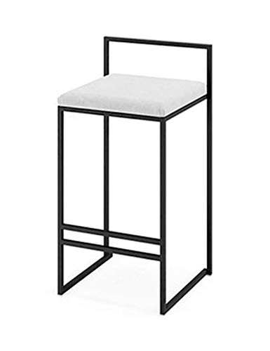 Barhocker, Thekenhocker, moderne Barhocker, Außenseite aus Samt, schwarze Fußstütze und Basis aus Metall für Frühstücksbar, Küchenthekenstühle, Barhocker für zu Hause, 66 cm/76 cm (weiß 76 cm) Run