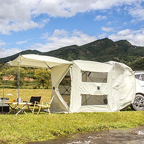 Pop Up Auto Heckzelte für Camping Ėsuv Heckklappe Schatten Markise Zelt, Tragbares Leichtgewicht LKW Zelt für Wohnwagen SUV Zelt Mpv Hatchback Minivan Sedan, COAPAK, White, Normal