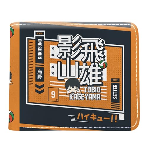 RYNDEX Haiky-uu!! Kartenetui Anime, Zweifach Gefalteter Geldbörse Klein, PU Leather Geldbörse Brieftasche Wallet(Color:Multicolor 7)