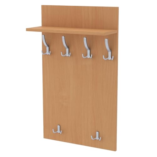 AKKE Maxi Garderobe Wandgarderobe Garderobenpaneel Wandpaneele Garderobenleiste Garderobenleiste Garderobenhaken Kleiderhaken Für Flurgarderobe Möbel Für Garderoben Flur 90 cm x 60cmBuche Bayern