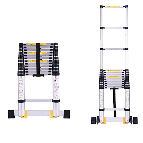 Multifunktionale Teleskopleiter, Mehrzweckleiter, Verbreiterung des Pedals, Sicherheitsschnalle, tragbare Seilrolle, Tragkraft 150 kg, mehrere Größen, Mehrzweck-Dachbodenleiter/6,2 m Ambitious