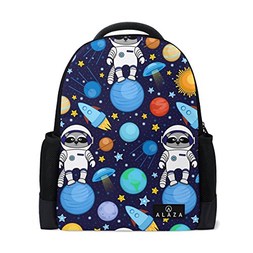 My Daily Waschbär, Astronaut Colorful Space Planet Rucksack 35,6 cm Laptop Daypack Schultasche für Reisen College Schule