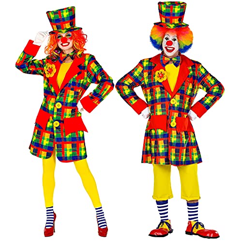 Widmann - Kostüm Clown, Mantel, für Erwachsene, Zirkus, Karneval, Mottoparty