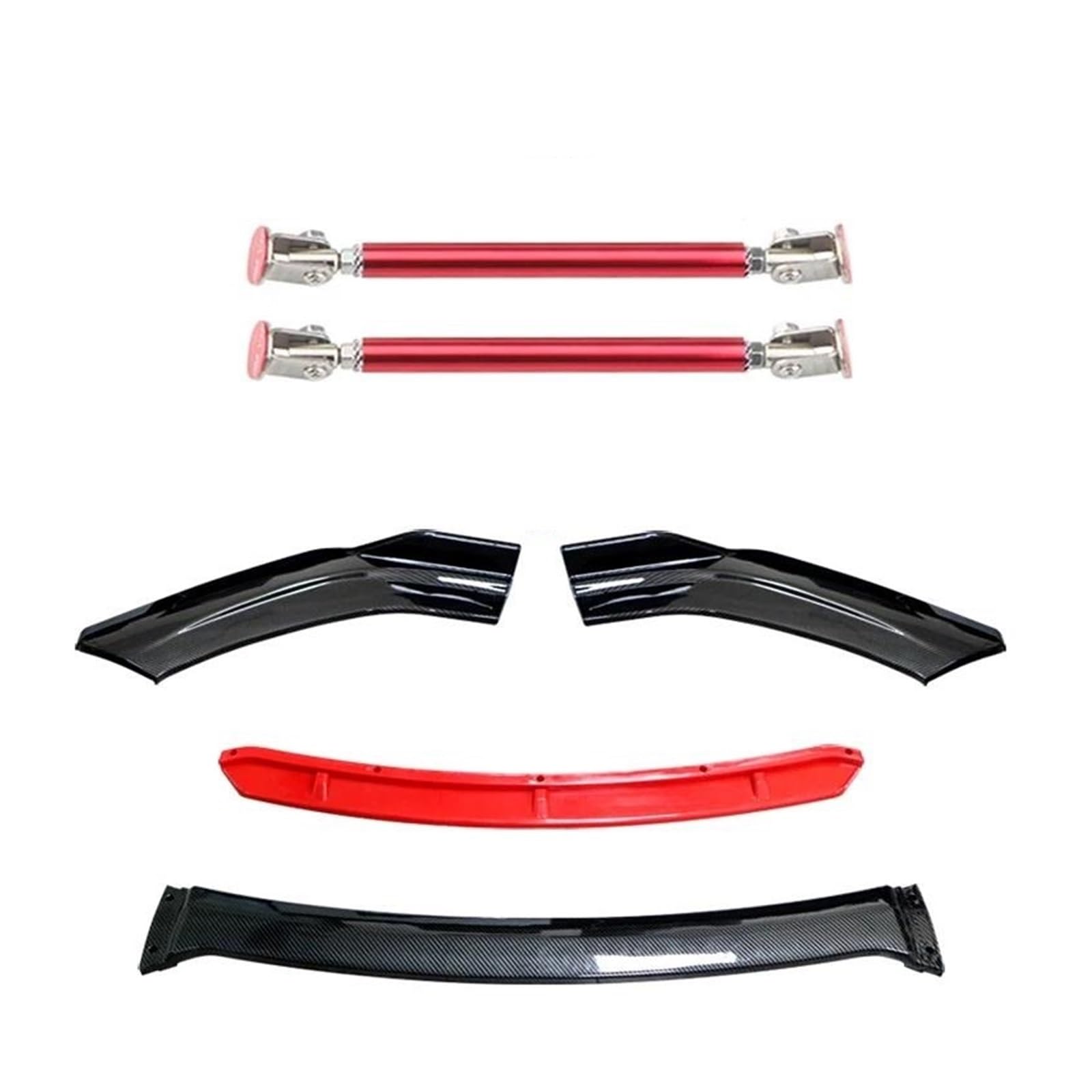 Splitter 4 STÜCKE Universal Autozubehör Auto Frontstoßstange Lip Body Kit Spoiler Splitter Diffusor Splitter ABS Kunststoff Kohlefaser Frontlippe(15cm red 6)