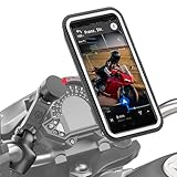 Shapeheart - Magnetische Motorrad-Handyhalterung PRO mit Extensor Anti-Vibration wasserdichte Motorradlenkerhalterung 360°-Ausrichtung, M - Smartphone up to 14,7cm, Schwarz