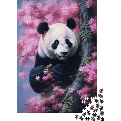 Panda-Puzzle aus Holz für Erwachsene und Teenager. 500 große Puzzleteile für Erwachsene ganze Familie und die (Größe 20,47 x 14,96 Zoll)