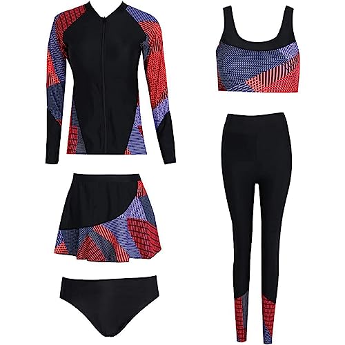 5-teiliger Neoprenanzug für Damen zum Schwimmen, großes 5XL-Thermo-Neoprenanzug-Set zum Surfen, Schnorcheln, Sportfischen und Paddeln, Surfanzug,Schwarz,M