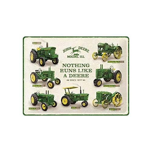 Nostalgic-Art 23263 Retro Blechschild John Deere – Model Chart – Geschenk-Idee für,Traktor-Fans, aus Metall, Metall, Vintage-Design zur Dekoration, 30 x 40 cm