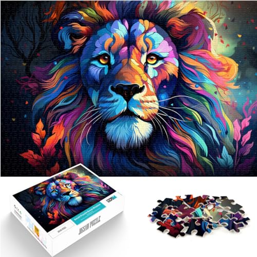 Puzzles für schöne, farbenfrohe Löwen-Puzzles für Erwachsene, 1000-teiliges Holzpuzzle für anspruchsvolles Puzzlespiel und Familienspiel, 1000 Teile (50 x 75 cm)