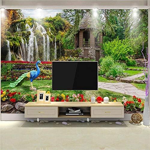 XLMING Park Pfau 3D Tapeten Home Esszimmer Sofa Schlafzimmer Wohnzimmer TV Hintergrund-200cm×140cm