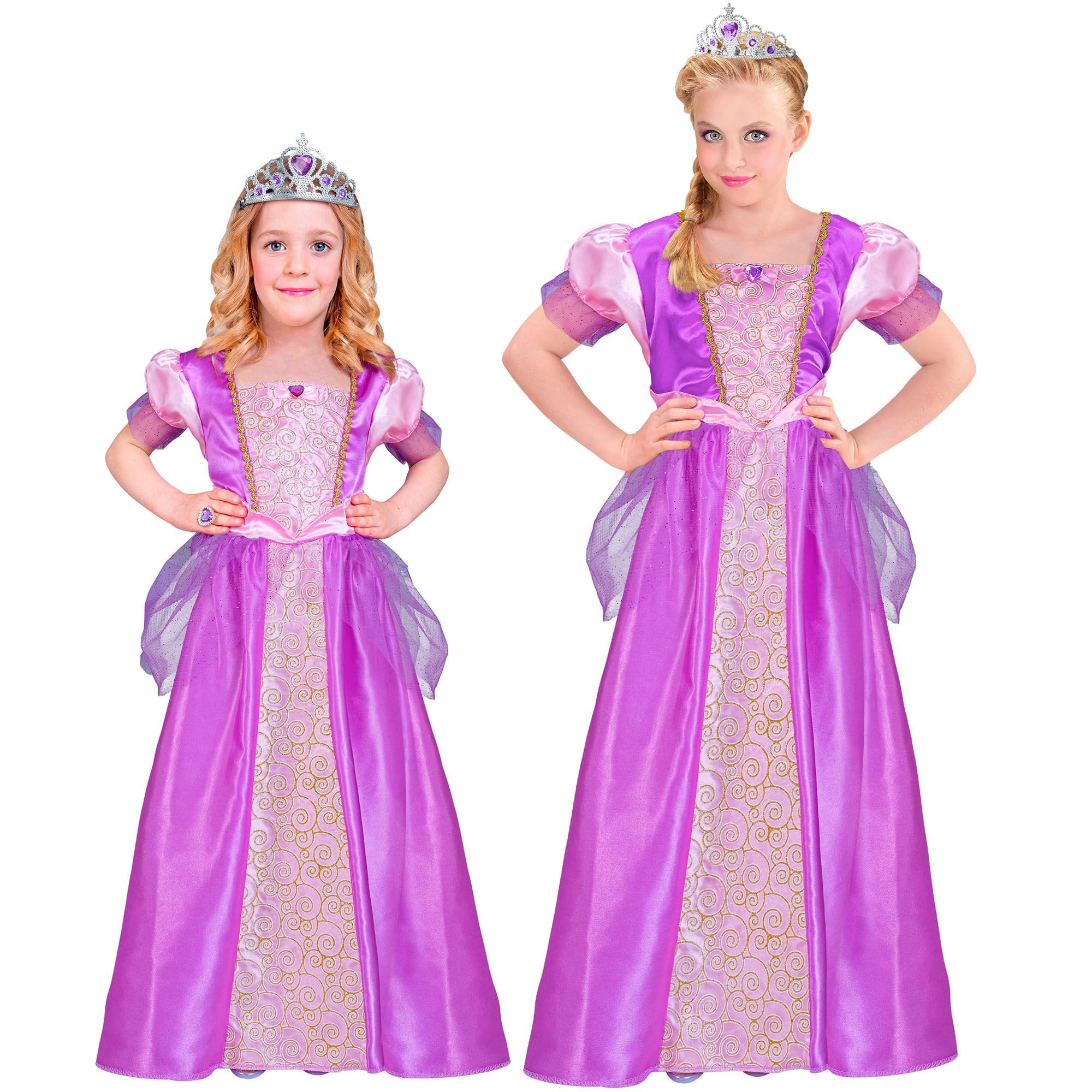 W WIDMANN MILANO Party Fashion - Kinderkostüm Prinzessin, Kleid und Tiara, Königin, Märchen, Faschingskostüm