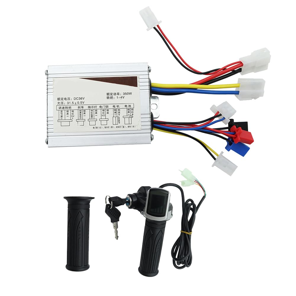 Kiudduy 36V 350W Elektroroller-BüRsten-Controller-Motor + Gasdrehgriff-Kit für E-Bike-Elektroroller-Fahrrad