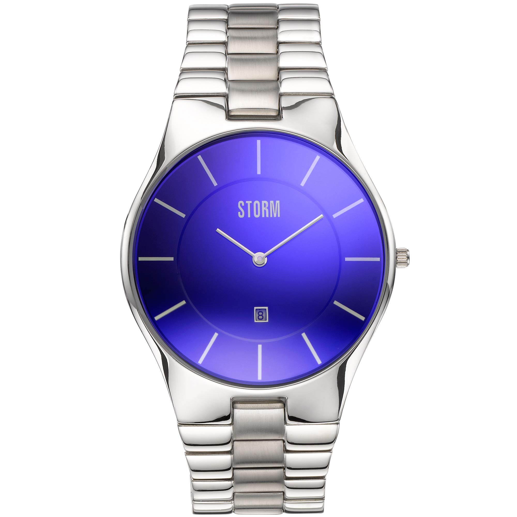 STORM London Slim-X XL Lazer Blue, Herrenuhr, Edelstahlgehäuse, 5 bar Wasserdicht, Datumsfunktion, Mineralglas, 47159/B