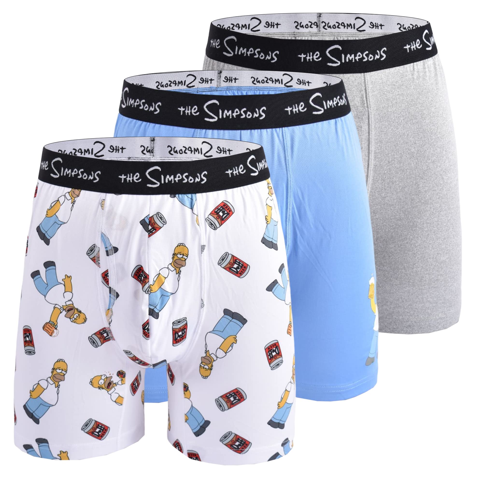 Simpson Herren 3er-Pack Komfort-Boxershorts Retroshorts, Weiß, XL