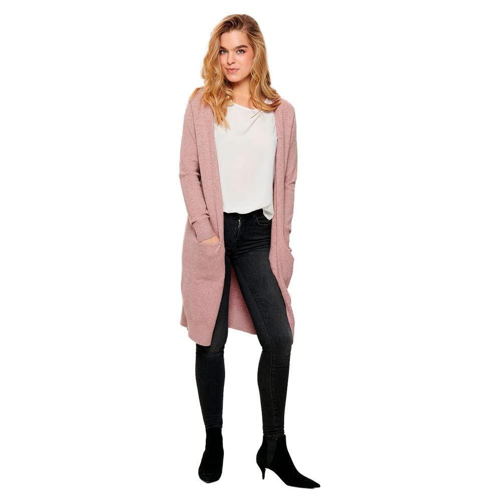 JDY Damen Jdymarco L/S Long Cardigan Knt Noos, Rosa (Woodrose Woodrose), S