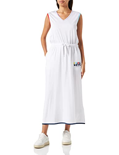 Love Moschino Women's Regular fit Sleeveless Long Dress, Optical White, 38