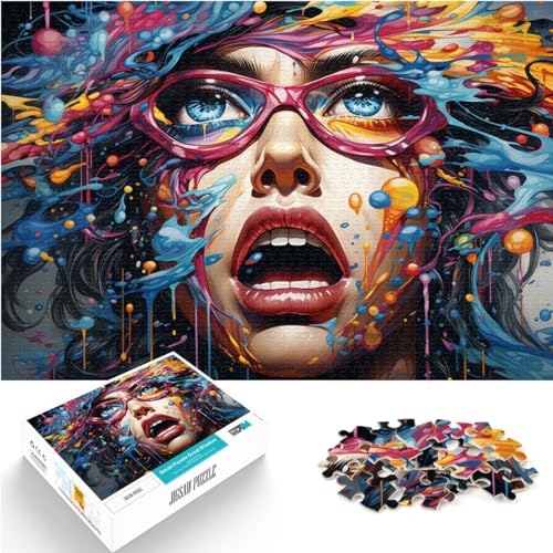 Puzzles Geschenke Spielzeug Buntes psychedelisches Kunstpuzzle 1000 Teile Holzpuzzle Anspruchsvoll, aber unterhaltsam und humorvoll 1000 Teile (50 x 75 cm)