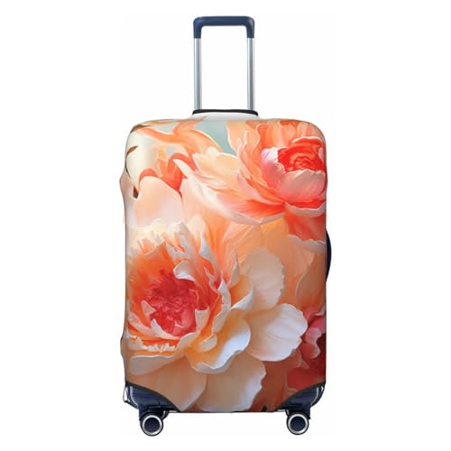 CSGJMYGS Peach Peony Gepäckabdeckungen für Koffer, waschbar, modisch, dehnbar, kratzfest, passend für 45,7 - 81,3 cm Gepäck, XL, Schwarz, XL, Schwarz , XL