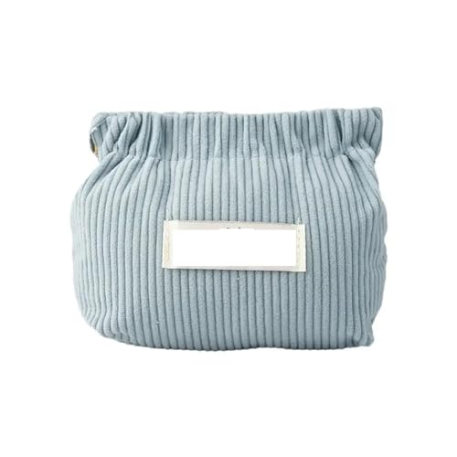 Cord Kosmetiktasche Elastischer Cord-Haar-Organizer, tragbare Reise-Cord-elastische Aufbewahrungstasche, Miniatur-Cord-Make-up-Tasche, Reise-Zuhause-Aufbewahrung(Light Blue)