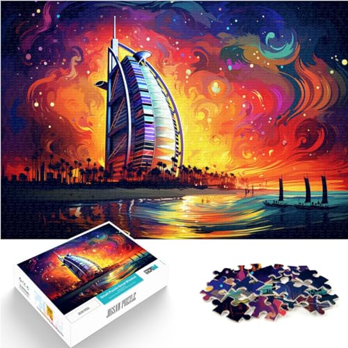 Puzzle Farbe Burj Al Arab Puzzle für Erwachsene 1000 Teile Holzpuzzle ganze Familie 1000 Stück (50x75cm)