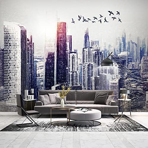 XLMING Handgezeichnete Städtische Architektur 3D Tapete Home Dekoration Wohnzimmer Sofa Schlafzimmer Tv Hintergrund Wand-150cm×105cm