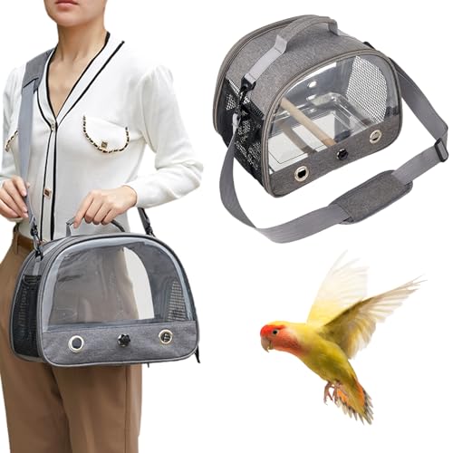 QARIDO Vogel-Reisekäfig,Vogel-Reisekäfig | Reisetasche Tiertransporter Papageientransporter - Tragetasche für kleine Haustiere, tragbarer, atmungsaktiver Reisekäfig für Nymphensittiche, Papageien