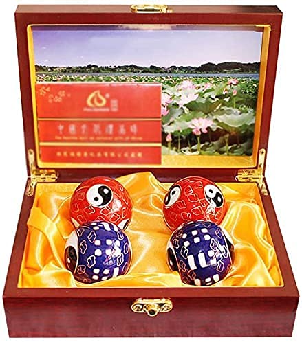 Handtherapiebälle, Massageball, Baoding-Bälle, Stressbälle for Erwachsene, 4-teiliges Meditationsball-Set, chinesische Gesundheitsübung, Stressbälle, chinesische Gesundheitsübung, Massagebälle, Handüb