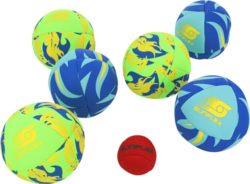 Sunflex® Neopren Extreme Boccia Flames | sehr griffig | perfekt zum Werfen und Rollen | Ball weich & leicht für Strand & Garten mit Netz-Beutel | extrem robust und für Jede Altersgruppe