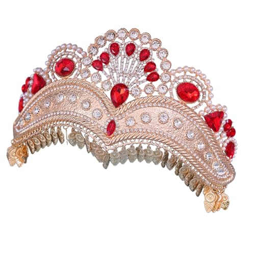 SANRLO Elegante Braut-Strass-Krone, Diadem, handgefertigt, Kristalle, Kopfschmuck, verstellbar, Hochzeits-Kopfbedeckung, Zubehör für Frauen