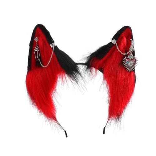 KLOVA Punk Hairhoop Plüsch Katzenohren Stirnband Cosplay Kostüm Halloween Party Kopfschmuck Frauen ComicShow Kopfbedeckung Mode Kopfschmuck Mode Accessoire Haarschmuck