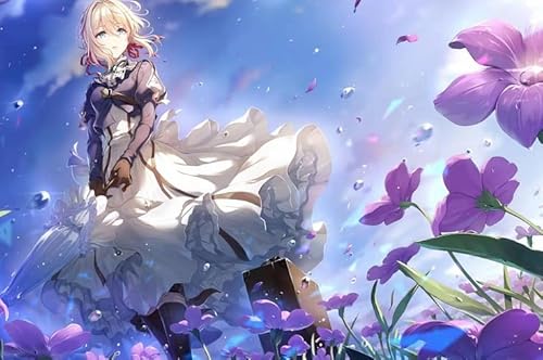 HfmQuisutron Jigsaw Puzzle 1000 Teile Heilung Inspirierende Animation Violet.Evergarden Holzspielzeug Für Erwachsene Und Kinder Stressabbau Spiel Fd69Zp