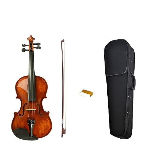 Akustische Violine, 4/4-Größe, Violine, Geige, Glänzende Oberfläche, Mit Kofferbogen-Set