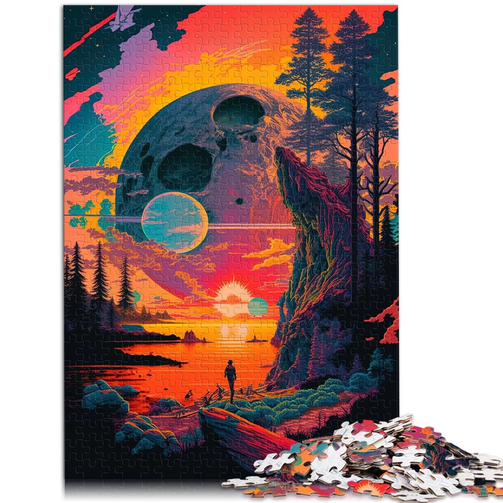 Spielzeug-Puzzle Psychedelisch 1000-Teile-Puzzle für Erwachsene Holzpuzzle Spielzeug Puzzles Lernspiele Stressabbauende Puzzles 1000 Stück (50x75cm)