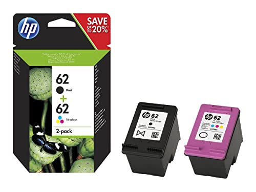 HP 62 Doppelpack - 2er-Pack - Schwarz, farbstoffbasiert dreifarbig - Original - Tintenpatrone