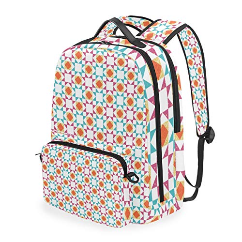 MONTOJ Diamands Quit Muster Campus Rucksack mit abnehmbarer Kreuztasche