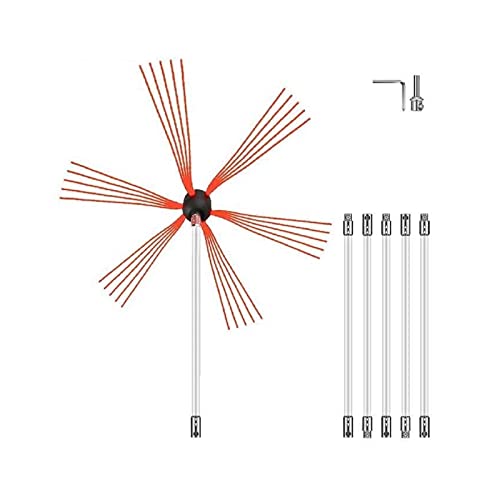 Schornsteinfeger-Kehrset aus Nylon, elektrischer Bohrantrieb, flexibler Zauberstab, rotierender Bürstenkopf for Auffegen von Schornsteinruß Robust und langlebig(7M)