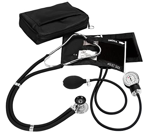 NCD Medical/Prestige Medical Set mit Aneroid-Manometer und Doppelkopf-Stethoskop, Schwarz