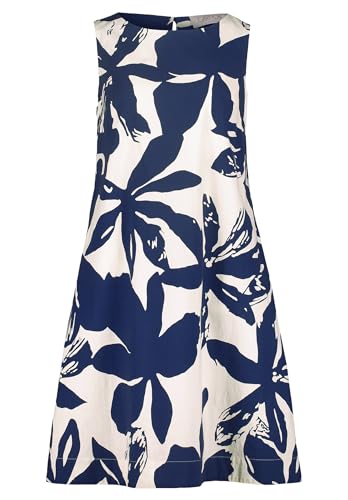 Cartoon Damen Sommerkleid mit Print Weiß/Blau,36