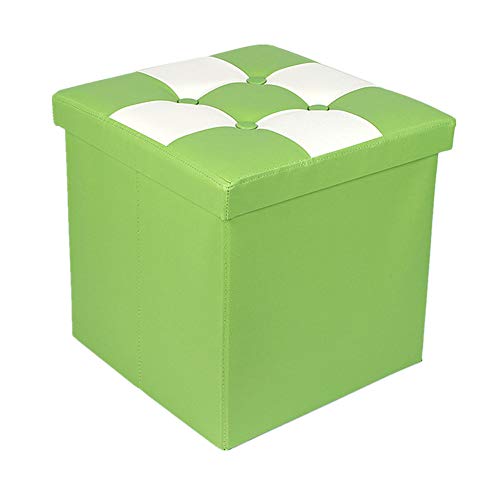 Rysmliuhan Shop sitztruhe mit stauraum sitzpuff Fußhocker Puffs graue Ottomane Hocker und Puffs Kleiner osmanischer Stauraum Hocker Aufbewahrung Fußschemel Green