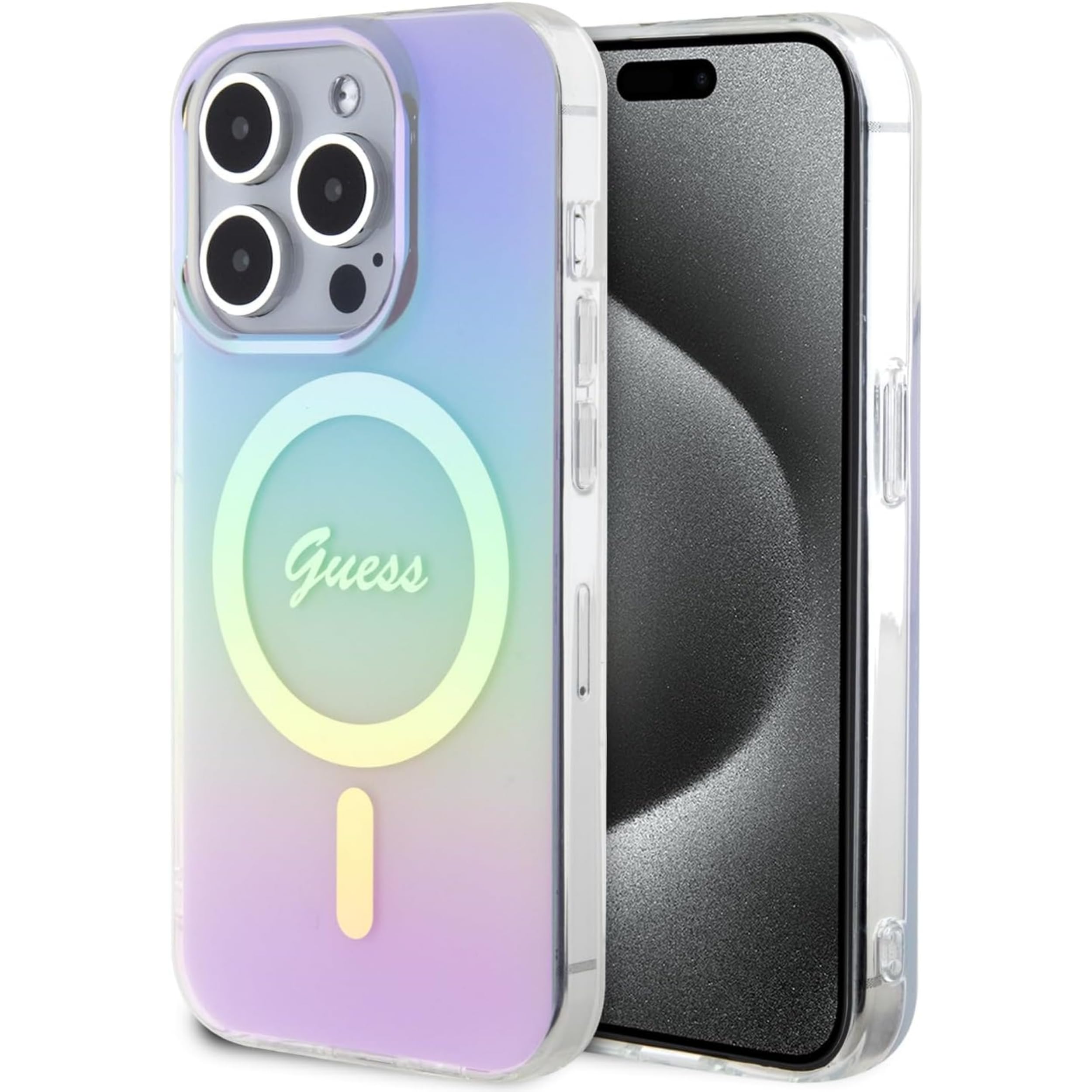 Guess GUHMP15XHITSU Hülle für iPhone 15 Pro Max 6.7" lila hardcase IML Iridescent