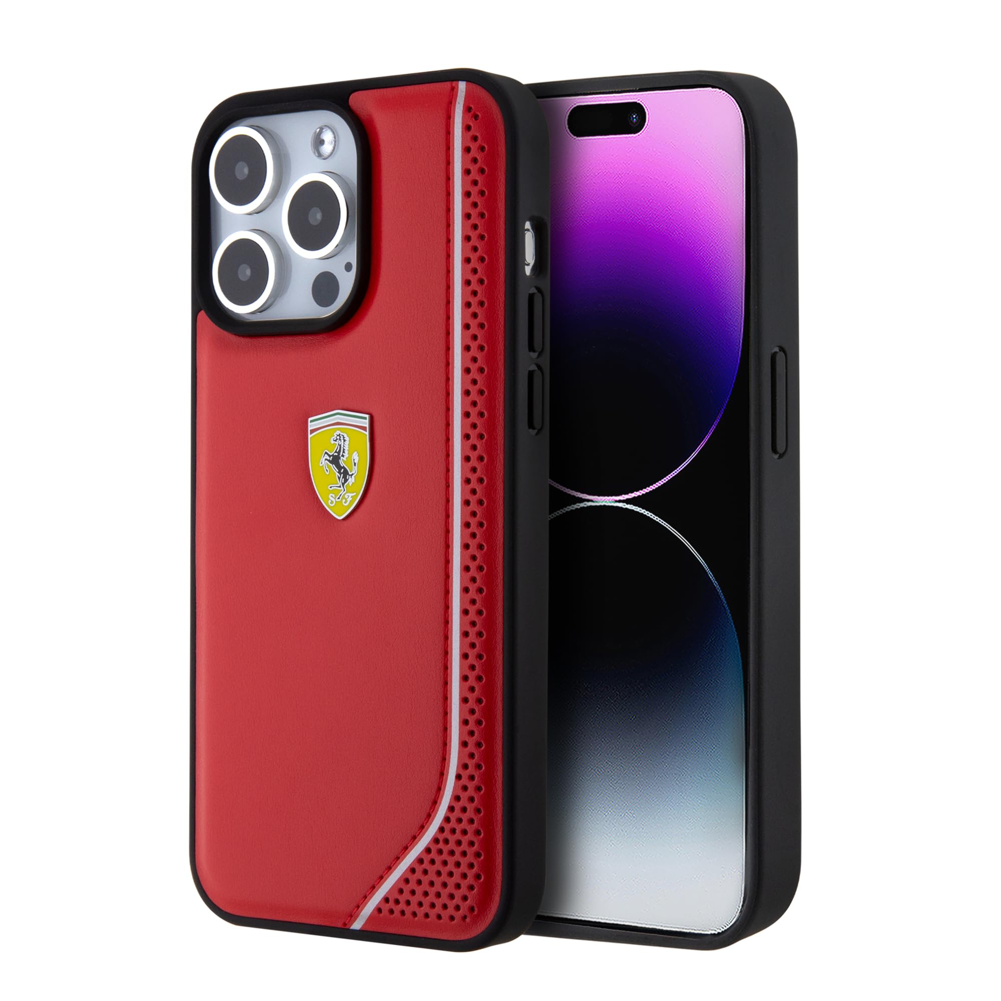 CG MOBILE Ferrari iPhone 15 Pro Max Hardcase-Rückseite - Reflective - Rot (Rot)