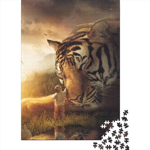 500-teiliges Puzzle für Erwachsene Teenager. Das riesige Tiger-Puzzle für Erwachsene und Teenager. Entspannendes, intellektuelles Lernspielzeug (Größe 20,47 x 14,96 Zoll)