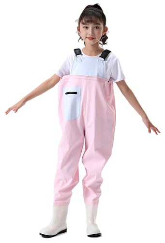 Outdoor Angeln Jagd Kinder Wader Hosen Wathose Kinder Wasserdicht Mit Stiefel Atmungsaktive PVC-Wathose Mit Stiefeln Im Elastischen Taillendesign Für Teenager Von 2 Bis 15 Jahren G,33