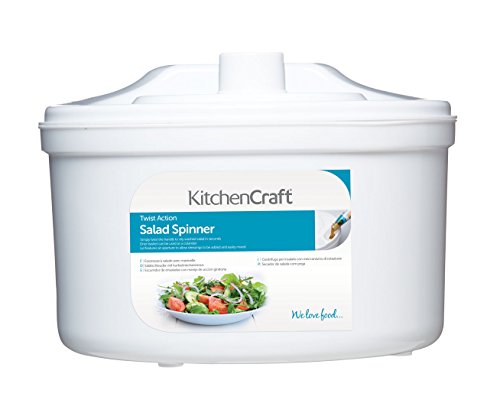 KitchenCraft Salatschleuder mit Dressing-Hilfe, BPA-Freies Kunststoff, Medium, 22,5 cm